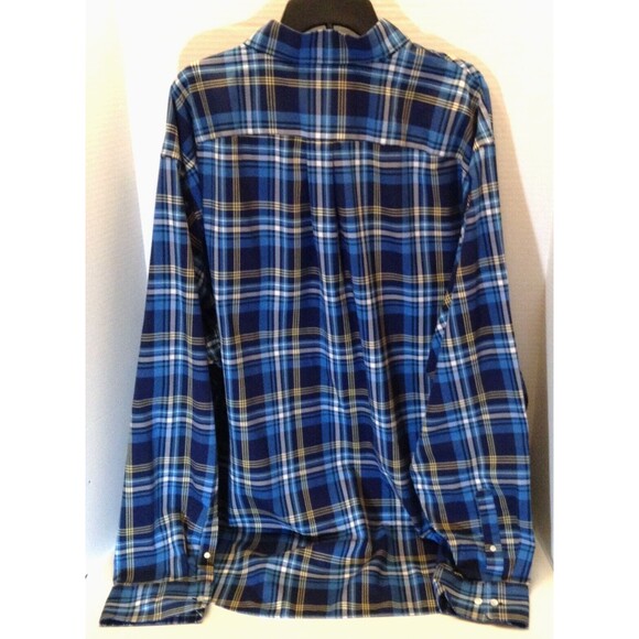 Lands End Shirt Men 4XL Tall Blue Plaid No Iron Twill Long Sleeve Button Up NEW - Picture 6 of 11